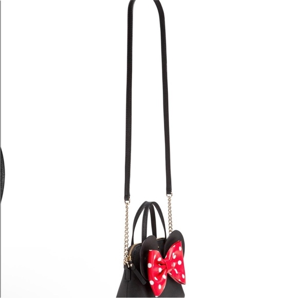 Kate Spade Minnie Mouse Mini Maise Crossbody Bag Purse Disney Black Ears Leather - Picture 12 of 16